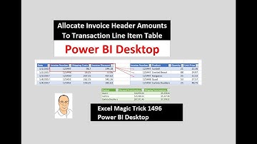 EMT 1496: Power BI Desktop: Allocate Invoice Header Amounts To Transaction Line Item Table