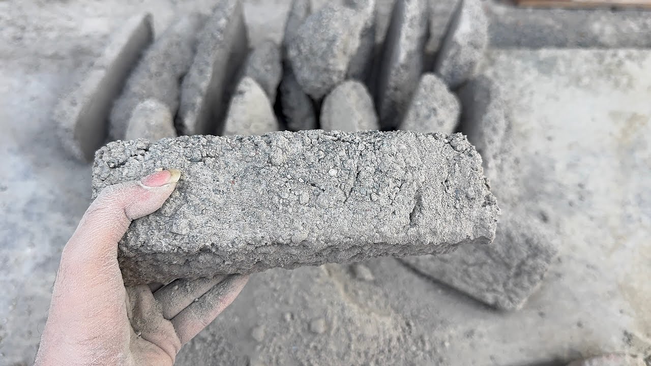 New video of grainy sand cement dry&water crumbling mixing 🔥satisfying 