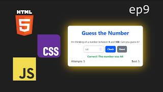 JavaScript Guess the Number Game | Web Development Tutorial - Ep 9