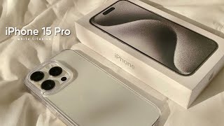 iPhone 15 Pro (white titanium) unboxing  + accessories & camera test | ASMR