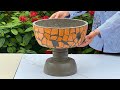 Anyone Can Do It - Making Flower Pots For Your Garden Decoration From Ceramic Tiles And Cement