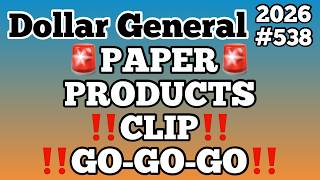 Information 2026#538🚨Dollar General Couponing🚨PAPER PRODUCTS‼️CLIP AND GO-GO-GO‼️MUST WATCH👀👀 News