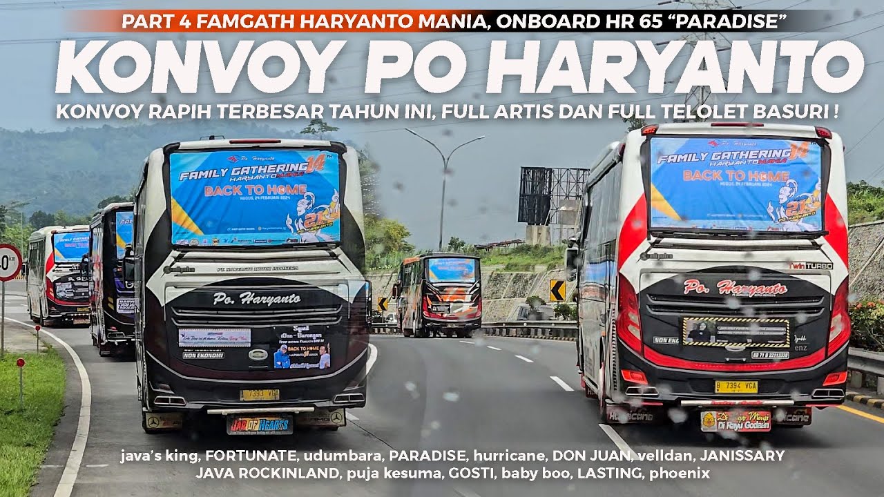[ KONVOY TERBESAR DAN TERHEBOH PO HARYANTO TAHUN INI ! ] AKAP FULL TELOLET BASURI ! - Famgath 2024 4