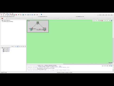 simulation of triangle shape network sending signals  with omnet++
