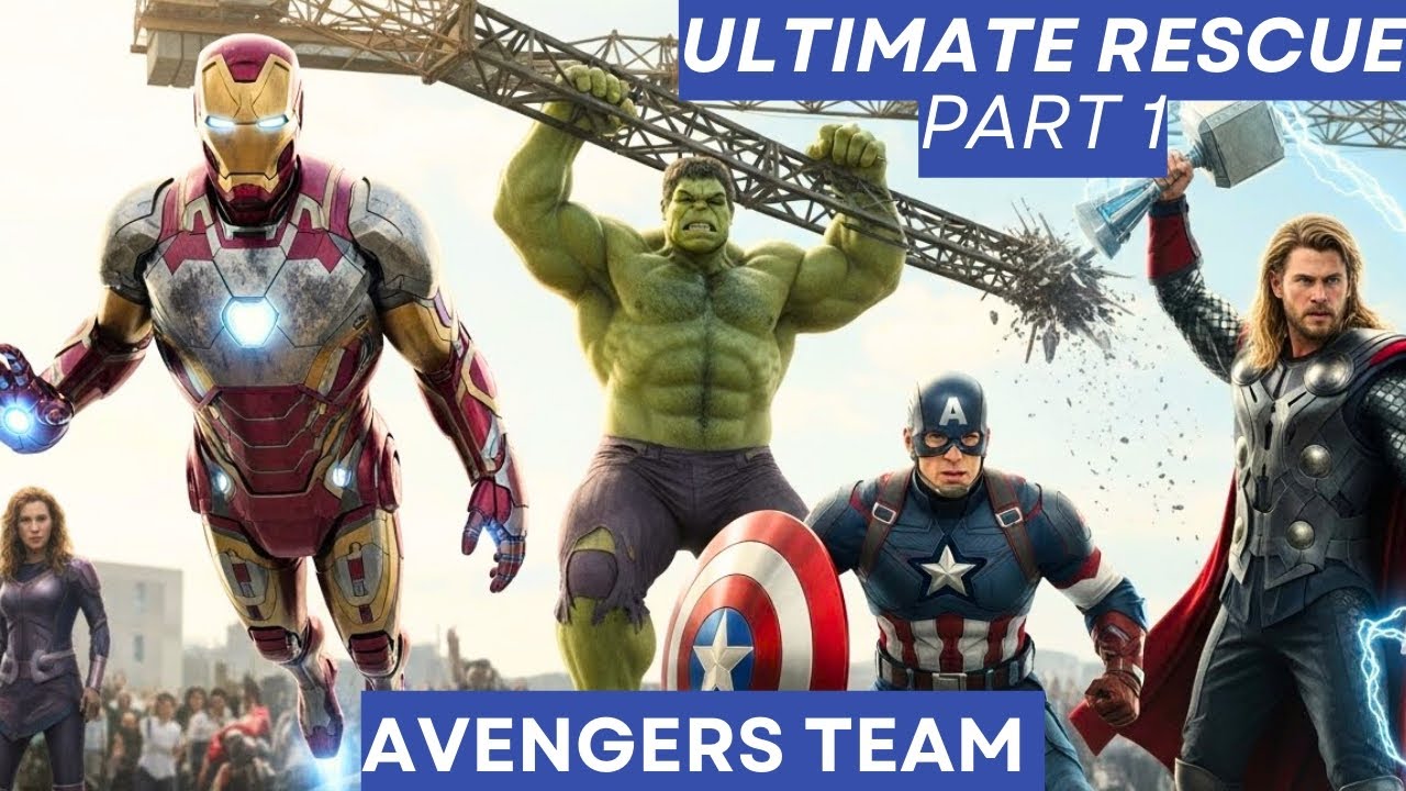 Avengers Team Ultimate Rescue Part 1 Unite to Stop a Falling Crane 30 Seconds Disaster 