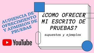 Audiencia de Ofrecimiento y Admisión de pruebas. - YouTube