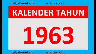 kalender tahun 1963 lengkap weton dean pasaran + gerhana