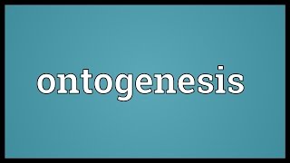Ontogenesis Meaning