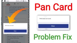 Pan Does Not Exist || Pan Does Not Exist Problem || Pan Does Not Exist in Income Tax Database 