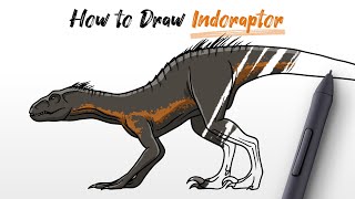 How to Draw a Indoraptor (Jurassic World FK genome Indominus rex and Velociraptor) easy Step by Step
