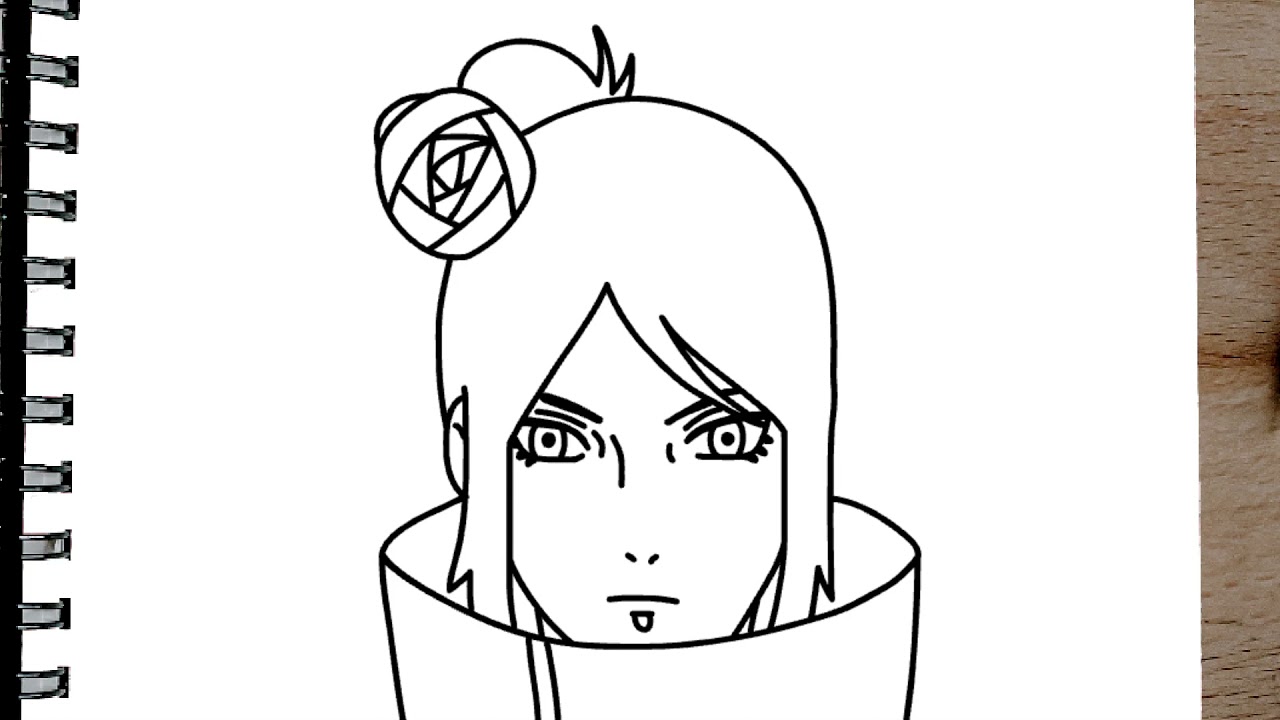 Como Desenhar a Konan - Naruto / Akatsuki - Passo a passo 