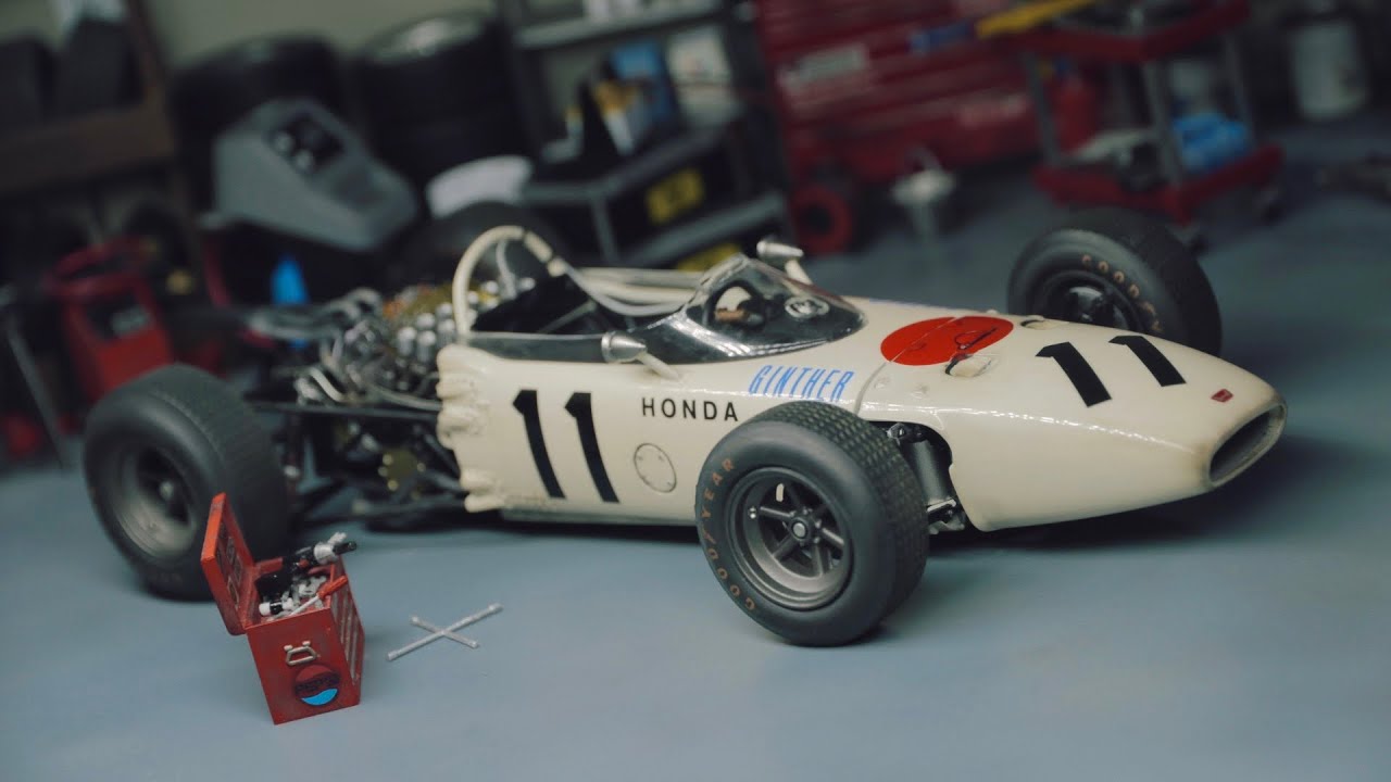 Newey inspired as a kid by building Tamiya F1 models Part 2 - 1965 Honda F1 RA272 Model Car - 1/20 Tamiya - YouTube