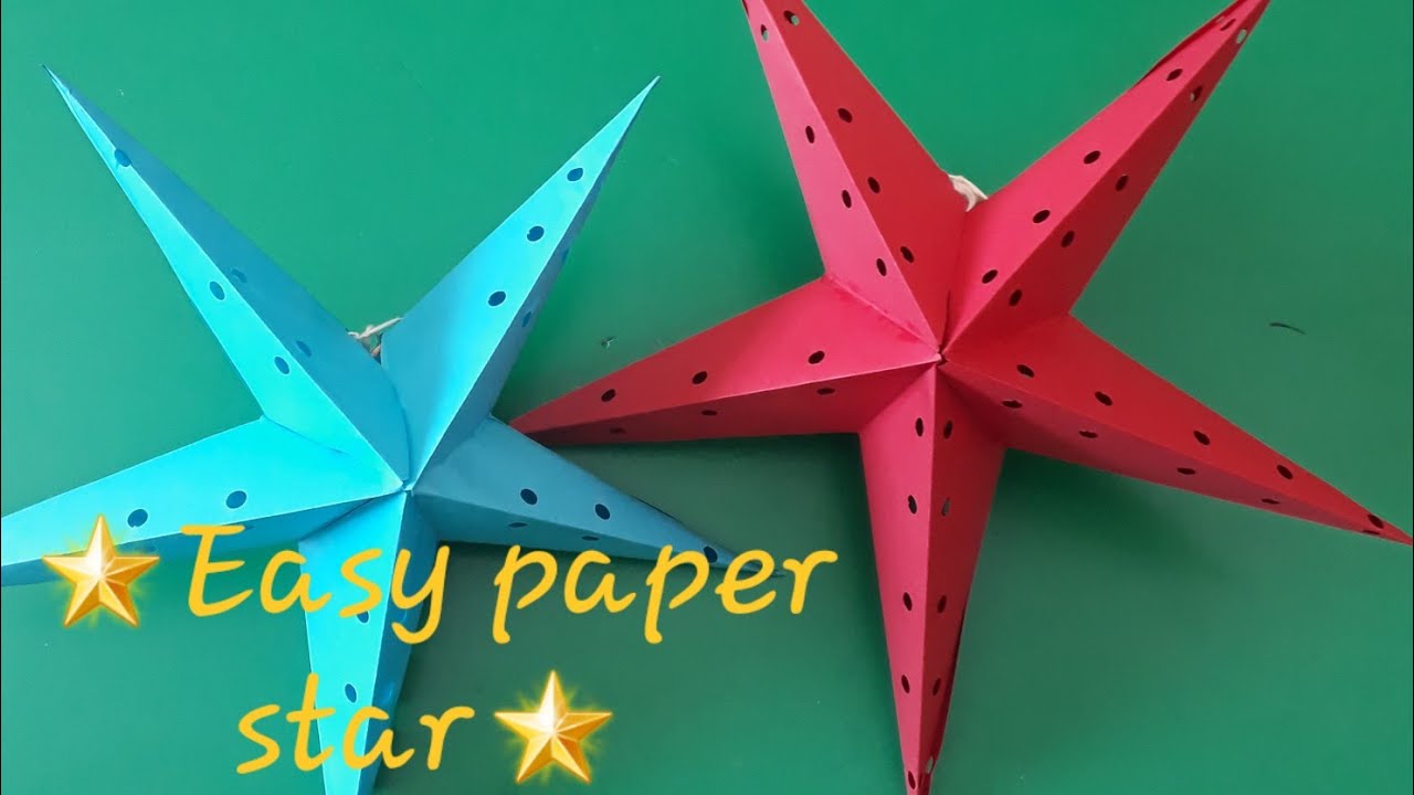 How to make a paper star very easy l Paper star lanterns diy / Paper ...