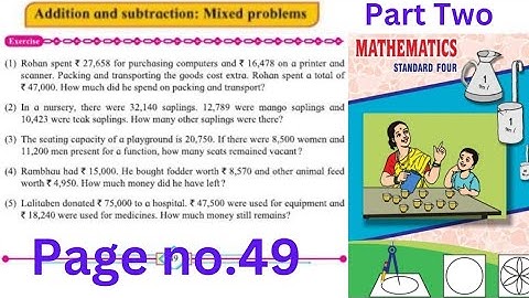 Word Problems Addition and Subtraction | Class 4 | Lesson 9 | Maths | Page No. 49 | Mixed Problems