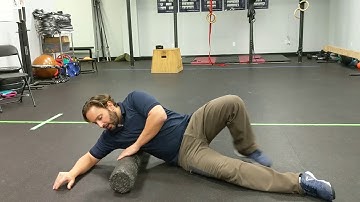 Foam rolling lats for overhead mobility