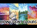 How I paint Clouds Step by step my best Tips techniques and favorite Tools  | TheArtSherpa