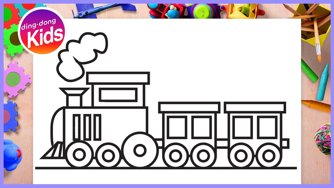기차 그리기 색칠공부 열차 색칠놀이 | How To Draw A Train - Youtube