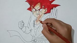 Drawing Goku Ssj God |