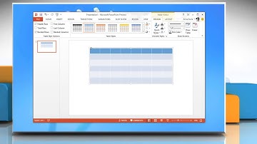 How to create and format a table in a Microsoft® PowerPoint 2013 presentation in Windows® 8