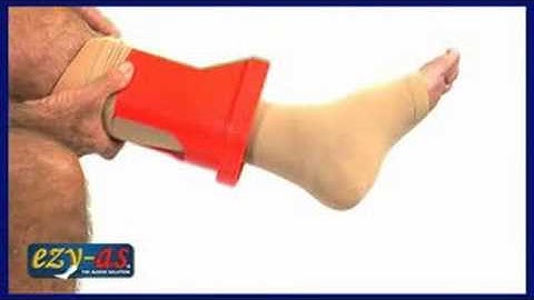 Self-application of a surgical stocking using the Ezy-As applicator - Video #3 in a series of demonstrations