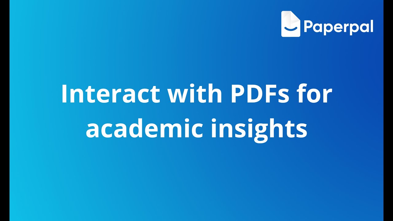 Interact with PDFs for academic insights - YouTube