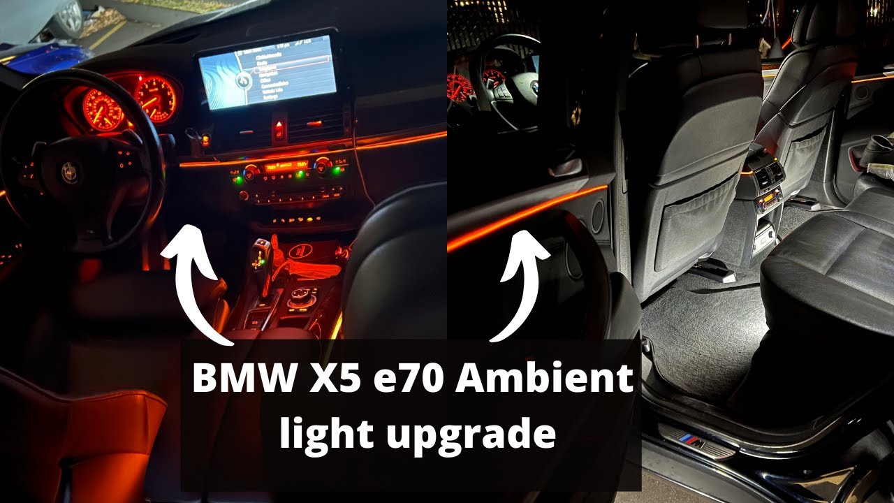 BMW X5 e70 ambient light upgrade 1 (rear Doors) YouTube