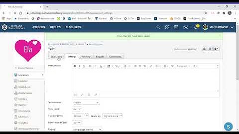 How to create a quiz or test in Schoology