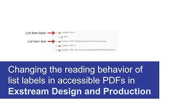Changing the reading behavior of list labels in accessible PDFs | OpenText Exstream