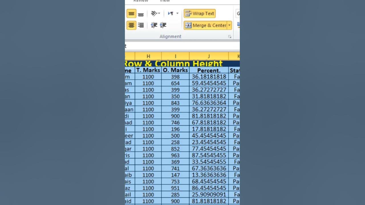 Custom row height settings in excel row height excel customsetting