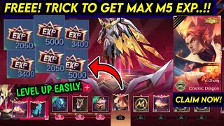 HOW TO GET MAX M5 PASS EXP FOR FREE AND CLAIM YU ZHONG PRIME SKIN! - MLBB