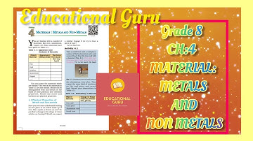 Class 8 Chapter 4 Materials :Metals and non Metals .online study. #educational guru