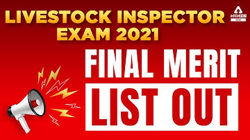 Final Merit List Out For Livestock Inspector Exam 2021 | Check It Now