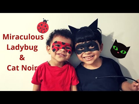 الدعسوقة والقط الأسود رسم على الوجه للأطفال Miraculous Ladybug and Cat Noir  draw on the face