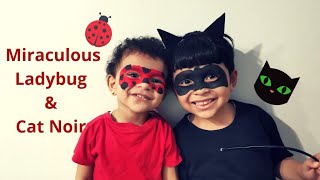 الدعسوقة والقط الأسود رسم على الوجه للأطفال Miraculous Ladybug and Cat Noir draw on the face