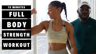 15 Minute Full Body Strength Workout With Dumbbells 