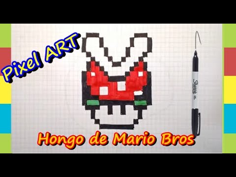 Pixel Art hecho a mano Hongo de Mario Bros - Pixel Art Handmade Mario Bros  Mushroom - YouTube
