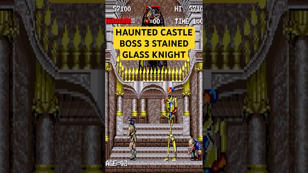 Haunted Castle (Arcade 1988) - Уровень 3, Босс: Рыцарь из цветного стекла 