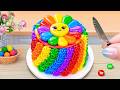 Miniature Dessert Decorating Recipe❤️ Let's Make Perfect Flower Bloom On The Rainbow Cake 🍰