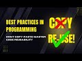 Code Reuse vs Copy-Paste: Write Smarter, Not Harder | Code Craft Zobaer