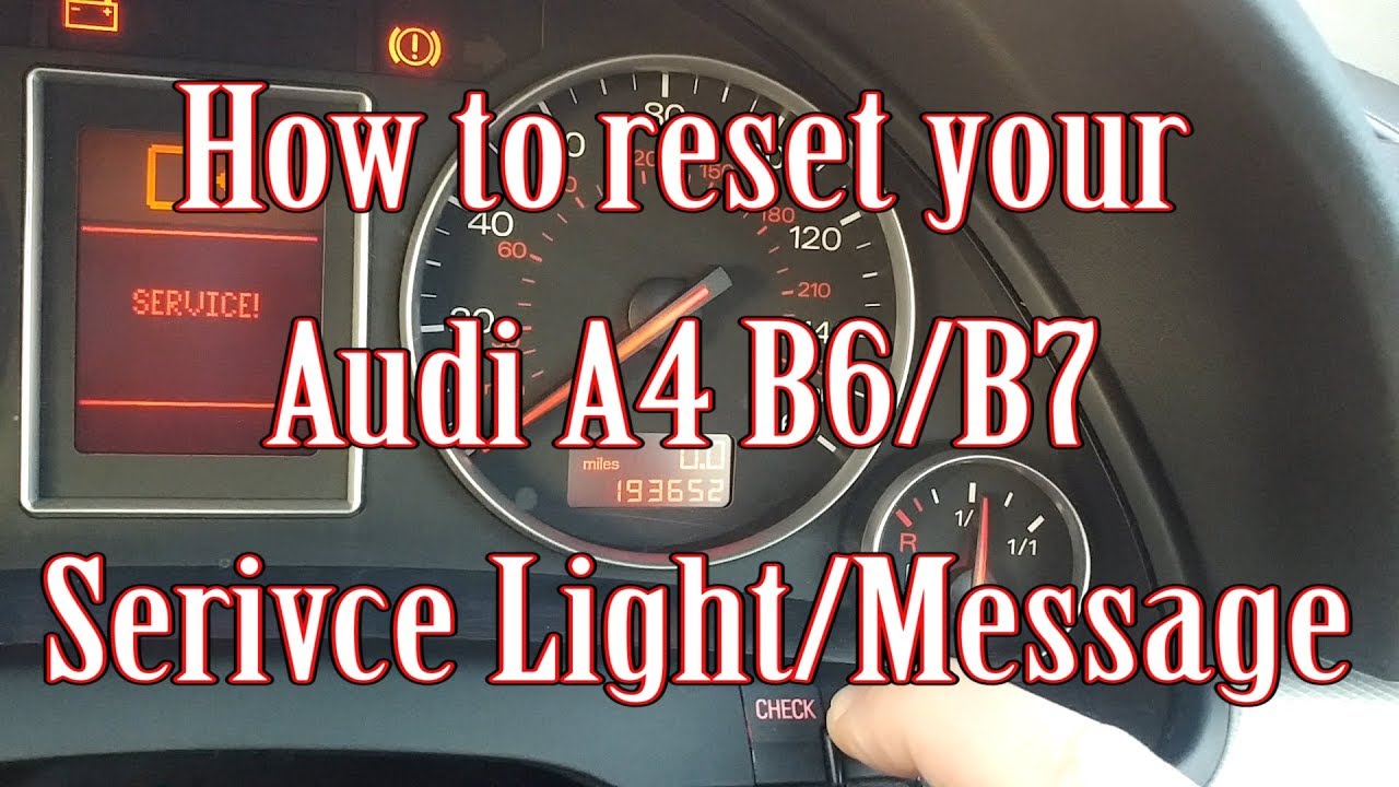 How to reset Audi A4 B6/B7 Light/Message - YouTube