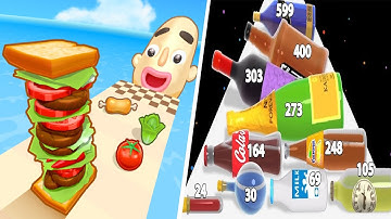 Sandwich Runner 🆚 Fragile Roll 3D🌻🧿🌺New Levels Walkthrough Gameplay MC57