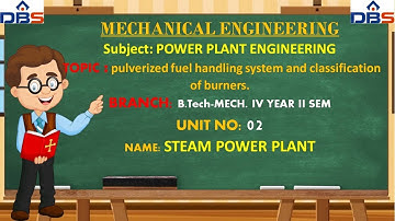 DBS -Branch: Mechanical Year & Sem: IV YEAR II SEM Unit No :2 Unit Name: STEAM POWER PLANT