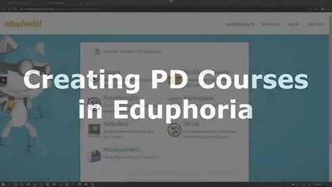 Creating District PD Courses in Eduphoria