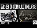 CAFE RACER BUILD, Kawasaki ZZR250 Streetfighter Brat Custom Motorcycle Time Lapse 1of2