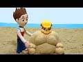 Paw Patrol Playing in the Sand Castles Superhero Babies Cartoons Play Doh Stop Motion
