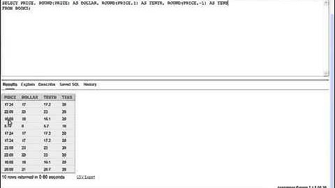 23 SQL with Oracle 10g XE Using the ROUND and FLOOR Functions