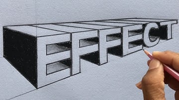 How to Draw word “EFFECT” in Two-Point Perspective Step-by-step