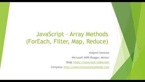 JavaScript Array Methods (ForEach, Filter, Map and Reduce)