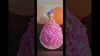 Doll cake #barbiedoll #diy #cake #birthday #barbie #birthdaycake #pink #girl #viral #ytshorts #party