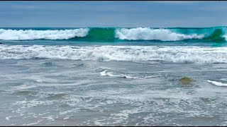 🔴Healing Power of Ocean, Cloudy Beach Ambience, Wave Sounds White Noise  Meditation &amp; Deep Sleeping